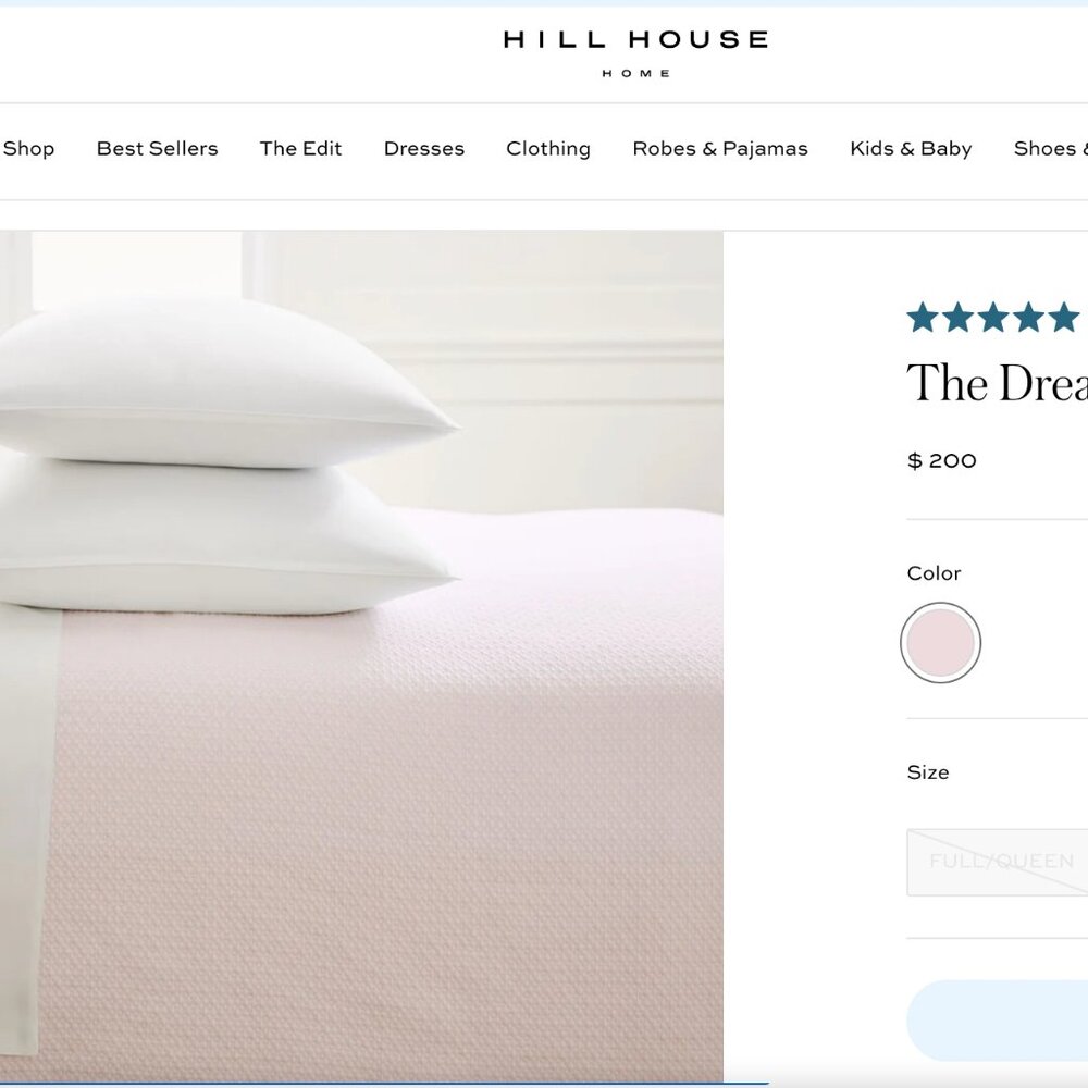 Hill House The Dream Matelasse Coverlet Dusty Pink King  SOLD OUT